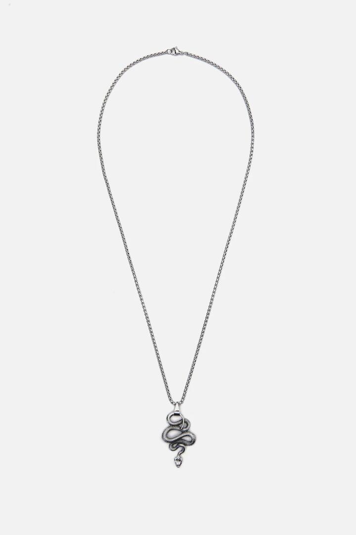 Image of Necklaces. Productname: Snake Necklace in Silver colour by brand - Dangerfield