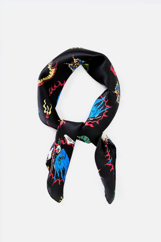 Image of Accessories. Productname: Lawless Satin Scarf in Black colour by brand - Dangerfield