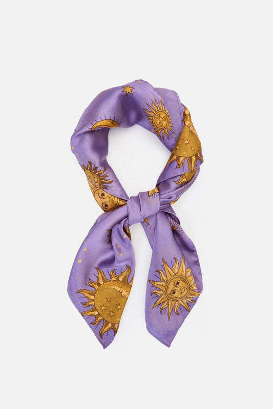 Image of Accessories. Productname: Cosmic Light Satin Scarf in Purple colour by brand - Black Friday