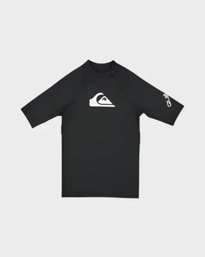 Image of Coats & Jackets. Product name - Quiksilver Boys 8-16 All Time Rash Vest Black in Black colour by brand - Quiksilver