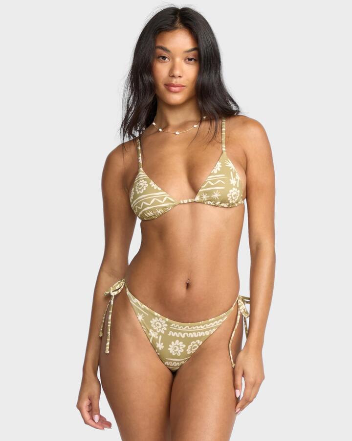 Image of Swimwear. Product name - Billabong Womens Lost On You Mini Slide Tri Bikini Top Green Tea in Green Tea colour by brand - Billabong
