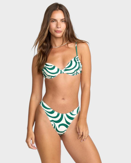 Image of Swimwear. Product name - Billabong Womens All The Waves Bikini Bottom Evergreen in Evergreen colour by brand - Billabong