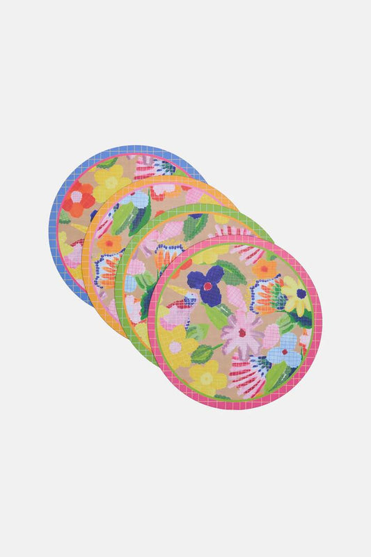 Image of Kitchen & Dining. Productname: Cross Stitch Flower Placemat Set 4 in Print colour by brand - Gorman