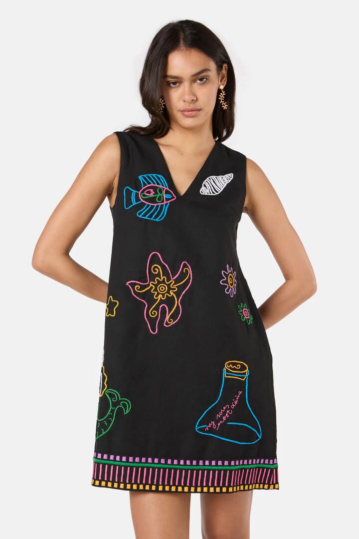 Image of Dresses. Product name - Sirena Swing Dress in Black colour by brand - Gorman