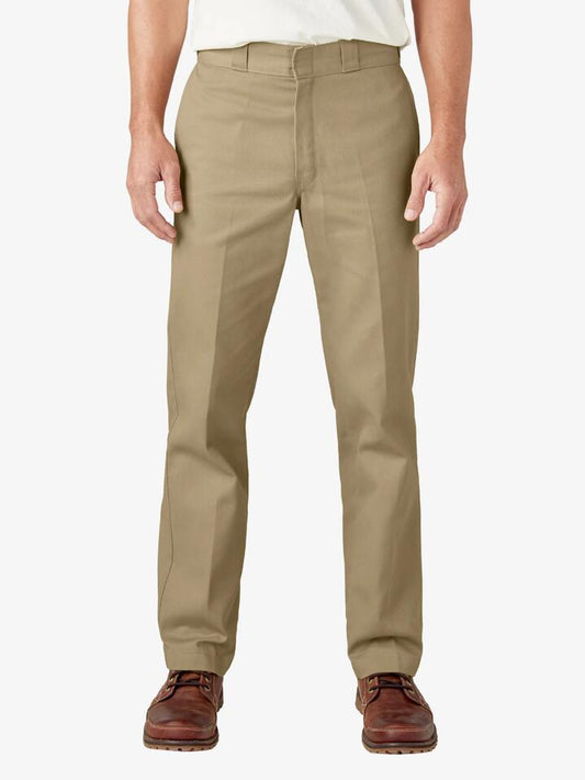 Image of a model wearing Pants. Productname: Dickies 874 Original Mens Work Pants in Khaki colour by brand - Dickies