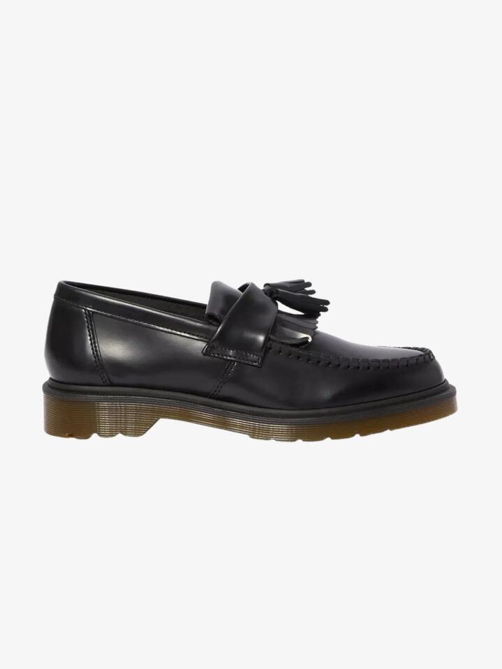 Image of Flats. Productname: Unisex Adrian Tassel Loafers in Black Smooth colour by brand - Dr Martens