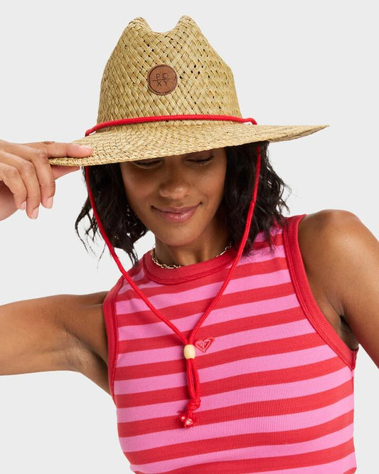 Image of Hats. Productname: Roxy Womens Sunshine On My Mind Straw Hat Tomato - in Tomato colour by brand - Roxy