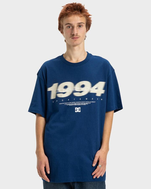 Image of T-Shirts. Product name - DC Shoes Mens Blurry T-Shirt Estate Blue in Estate Blue colour by brand - DC Shoes
