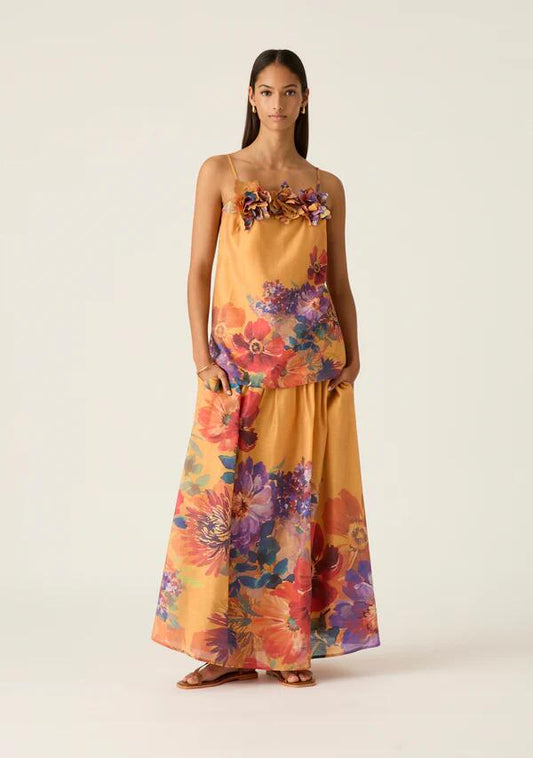 Image of a model wearing Tops. Productname: Grace Top in Grace Print colour by brand - MOS The Label