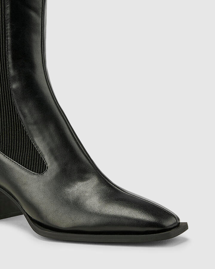 Image of Boots. Productname: Dna Black Smooth Vegan Boots in Black colour by brand - Novo