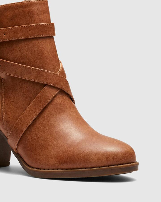 Image of Boots. Productname: Jorgie: Tan - Women's Boot High Heel in Tan colour by brand - Novo