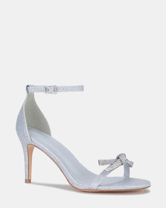 Image of Heels. Product name - Pillowtalk Silver Vegan Heels in Multi colour by brand - Novo