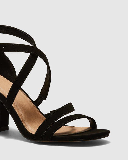 Image of Heels. Productname: Ucci: Black - Women's Strappy - Low Heel in Black colour by brand - Novo