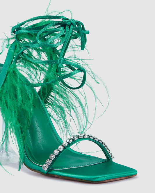 Image of Heels. Productname: Zemu: Green - Women's High Fashion in Green colour by brand - Novo