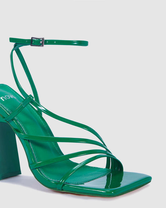 Image of Heels. Productname: Navi: Green - Women's Strappy - High Heel in Green colour by brand - Novo