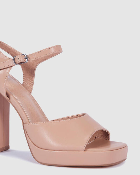 Image of Heels. Productname: Mantle: Buff - Women's Strappy - High Heel in Beige colour by brand - Novo