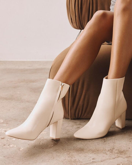 Image of Boots. Productname: Hollie: Cream - Women's Boot High Heel in Neutral colour by brand - Novo