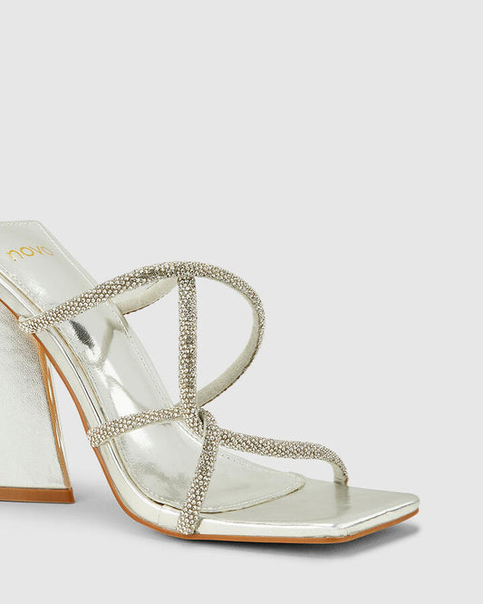 Image of Heels. Productname: Zabana: Silver - Women's High Fashion in Multi colour by brand - Novo