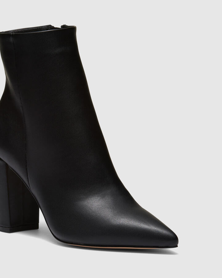 Image of Boots. Product name - Kaesha Black Heeled Boots in Black colour by brand - Novo