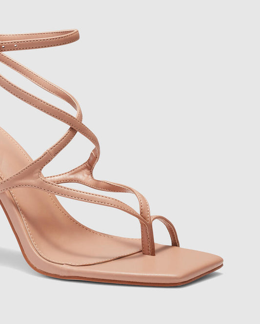 Image of Heels. Productname: Zaira: Buff - Women's High Fashion in Beige colour by brand - Novo