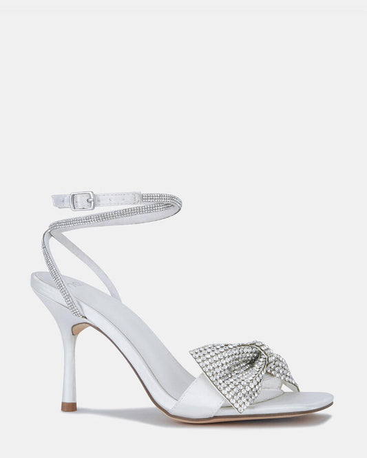 Image of Heels. Productname: YASS WHITE SATIN Women's High Fashion Novo Heels in White colour by brand - Novo