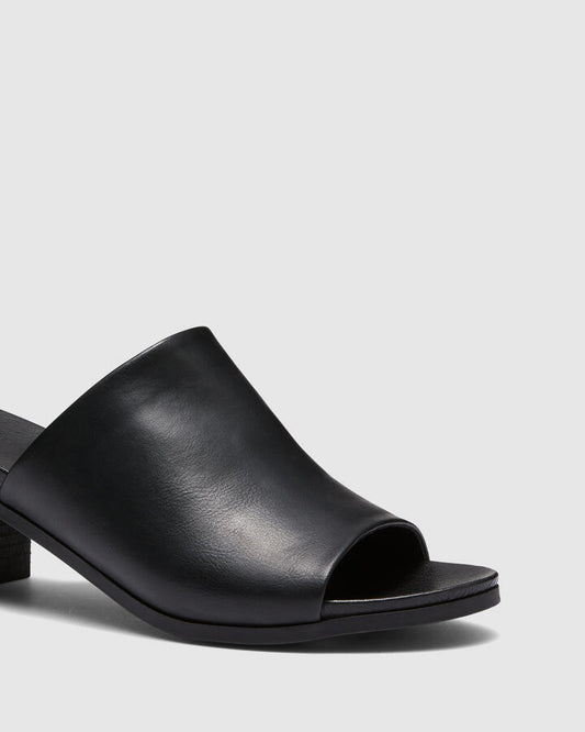 Image of Sandals. Product name - Fussy Black Mules in Black colour by brand - Novo