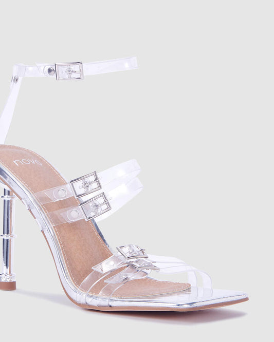 Image of Heels. Productname: Zagger: Silver - Women's High Fashion in Multi colour by brand - Novo