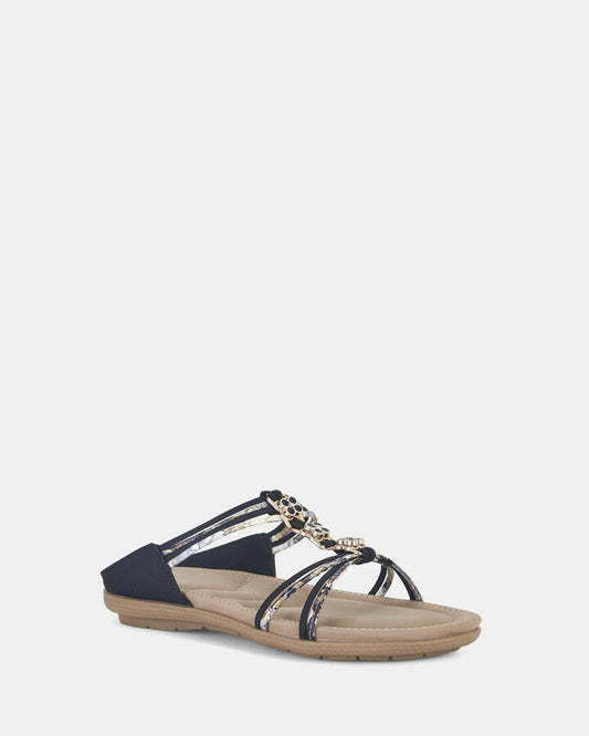 Image of Sandals. Productname: ELPARLO BLACK Women's Thongs Novo Sandals in Black colour by brand - Novo