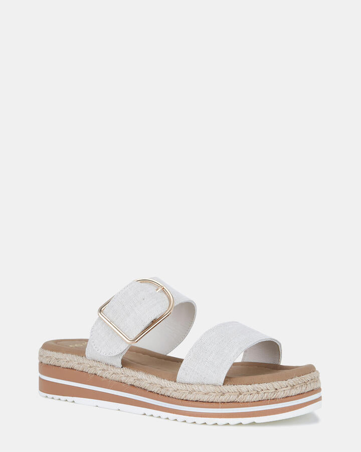 Image of Boots. Productname: Boston Linen Vegan Wedges in Neutral colour by brand - Novo