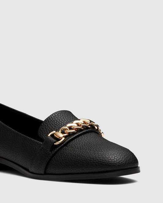 Image of Flats. Productname: ELVIE Black Pebble Women's Casual Flat Closed Novo Flats in Black colour by brand - Novo