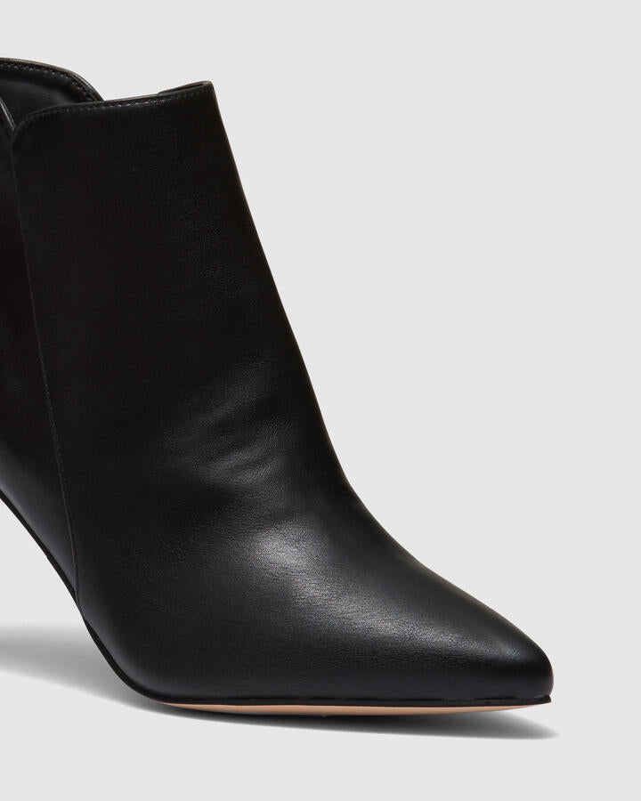 Image of Flats. Product name - Delmont Black Slip On Boots in Black colour by brand - Novo