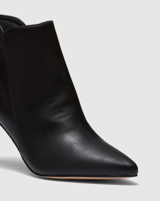 Image of Flats. Product name - Delmont Black Slip On Boots in Black colour by brand - Novo