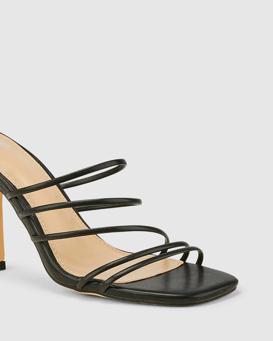 Image of Heels. Productname: ZARIAH BLACK Women's Strappy - High Heel Novo Heels in Black colour by brand - Novo