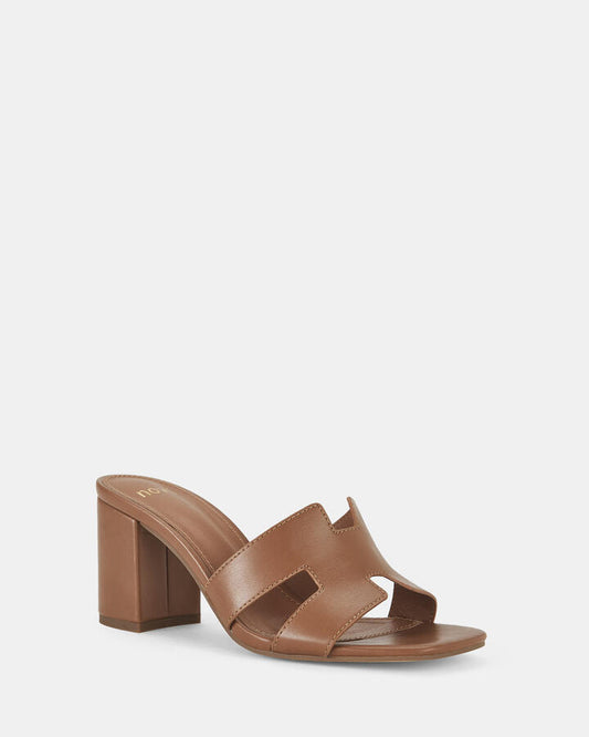 Image of Heels. Product name - Francine Caramel Open Toe Heels in Caramel colour by brand - Novo