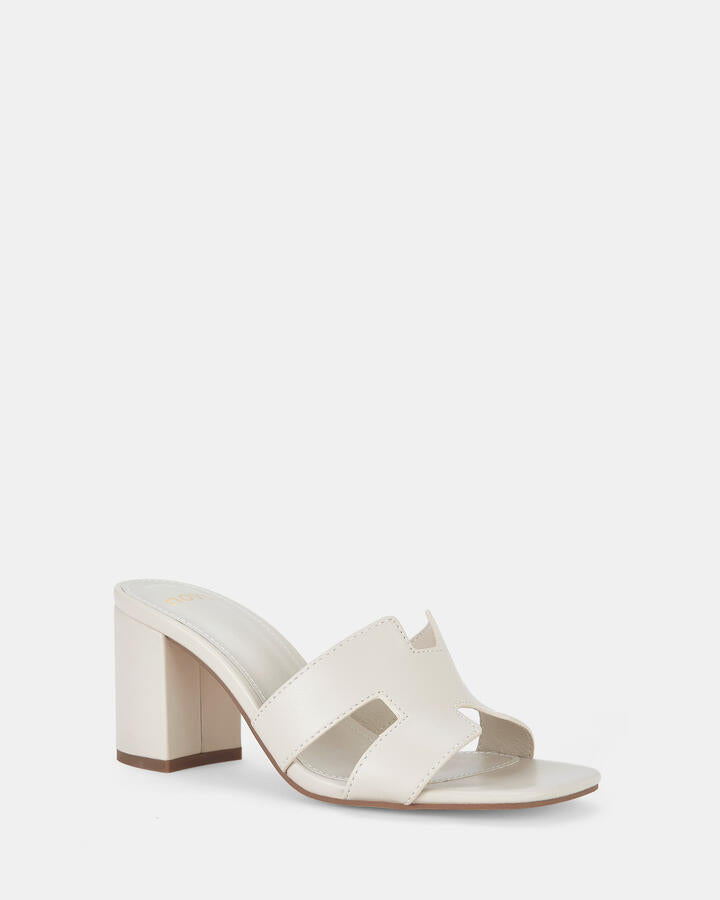 Image of Heels. Product name - Francine Cream Vegan Heels in Neutral colour by brand - Novo