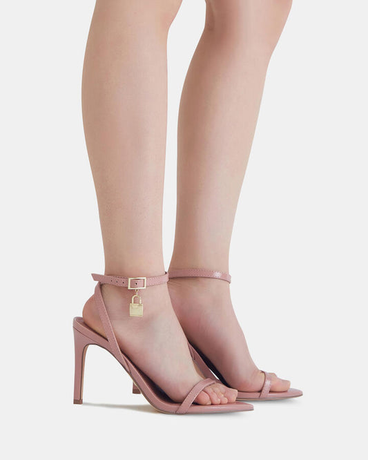 Image of Heels. Productname: LIBBIE NUDE PATENT Women's Strappy - High Heel Novo Heels in Beige colour by brand - Novo