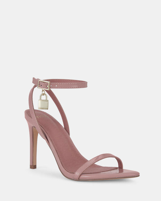 Image of Heels. Productname: Libbie: Nude Patent - Women's Strappy - High Heel in Beige colour by brand - Novo