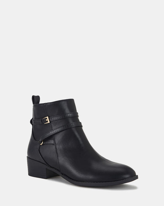 Image of Boots. Product name - Digby Black Ankle Boots in Black colour by brand - Novo