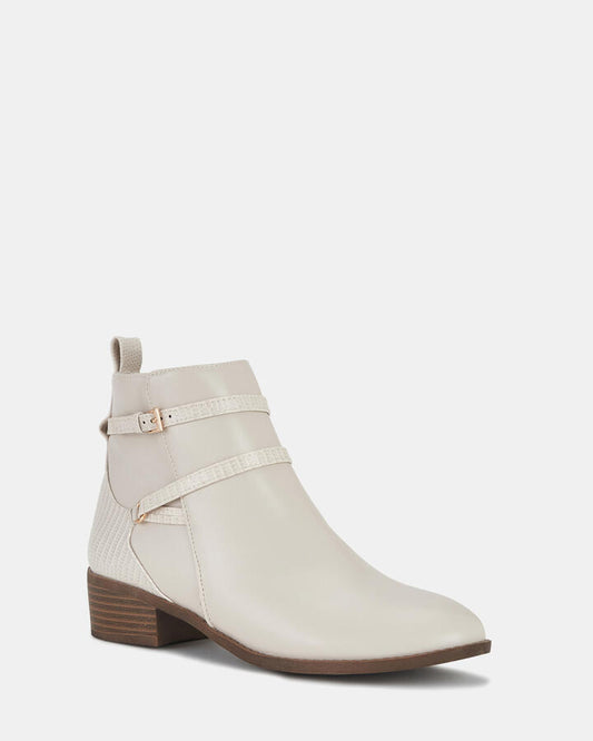 Image of Boots. Product name - Digby Cream Ankle Boots in Neutral colour by brand - Novo