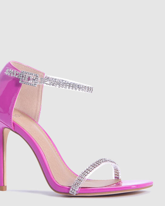 Image of Heels. Productname: Lyra: Magenta - Women's Strappy - High Heel in Pink colour by brand - Novo