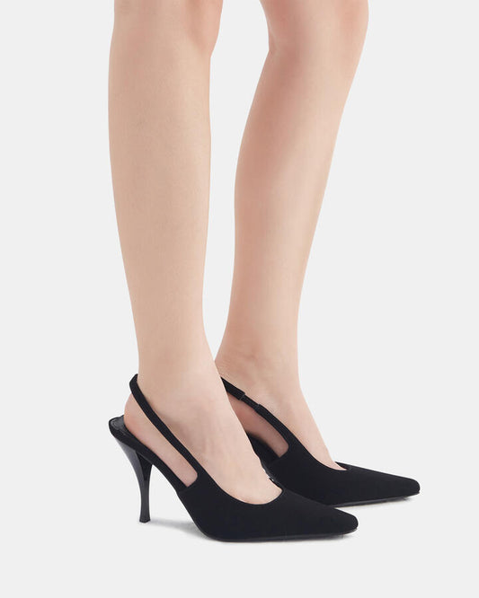 Image of Footwear. Productname: IONIX BLACK NUBUCK Women's Court - High Heel Novo Heels in Black Nubuck colour by brand - Novo