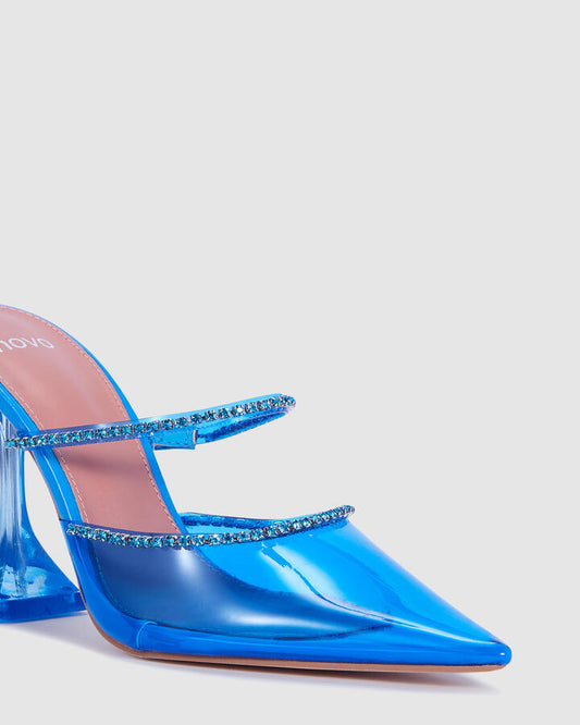 Image of Heels. Productname: ZERADA BLUE Women's High Fashion Novo Heels in Blue colour by brand - Novo
