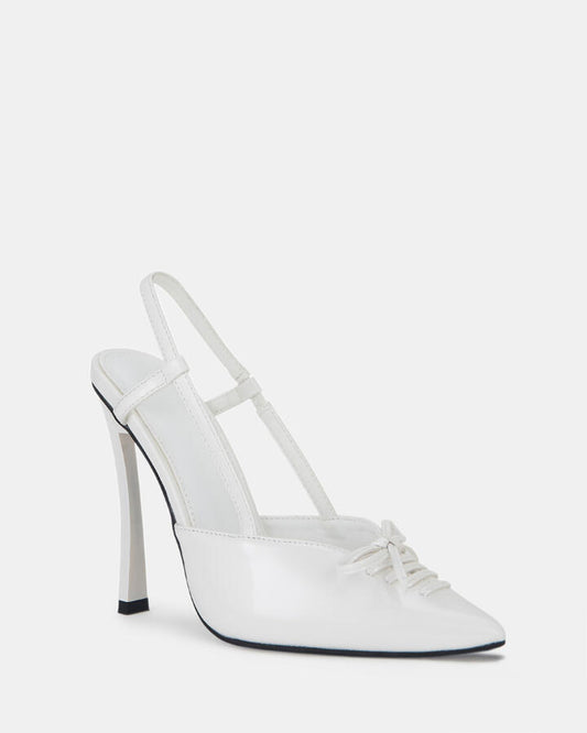 Image of Heels. Productname: ZORSHA White Patent Women's High Fashion Novo Heels in White colour by brand - Novo