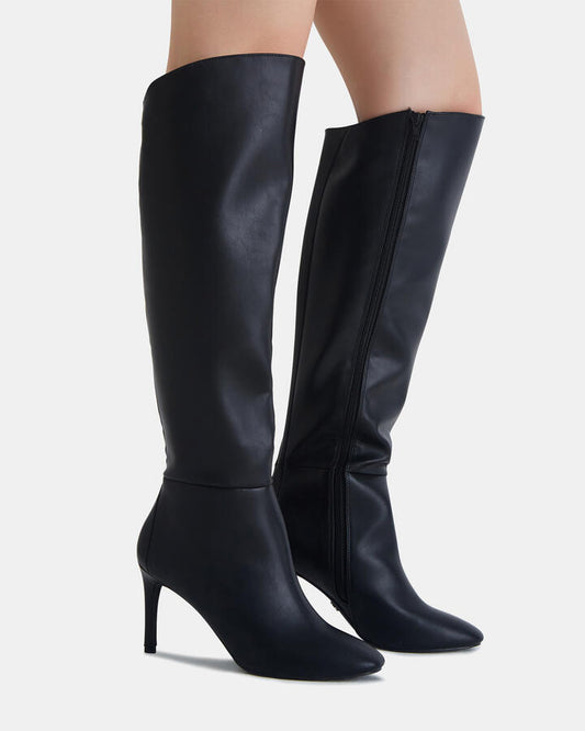 Image of Boots. Product name - Orson Black Long Boots in Black colour by brand - Novo