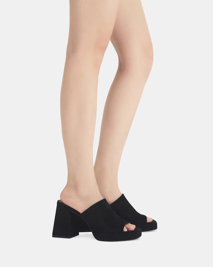 Image of Heels. Product name - Futura Black Vegan Heels in Black colour by brand - Novo