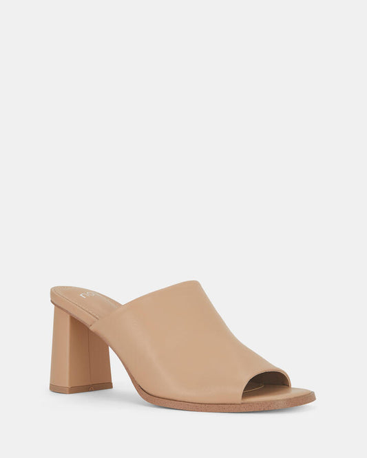 Image of Heels. Productname: Freyah: Sand - Women's Strappy - Low Heel in Beige colour by brand - Novo