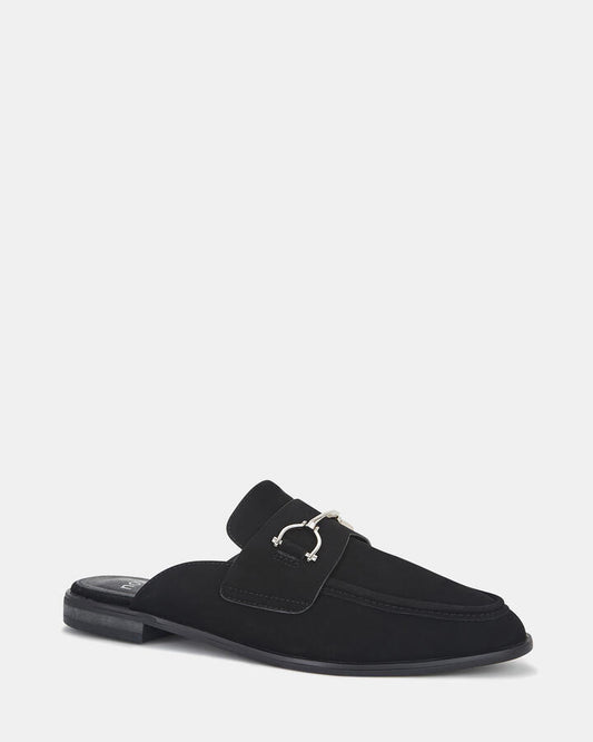 Image of Flats. Productname: ELEANORA BLACK NUBUCK Women's Casual Flat Closed Novo Flats in Black Nubuck colour by brand - Novo