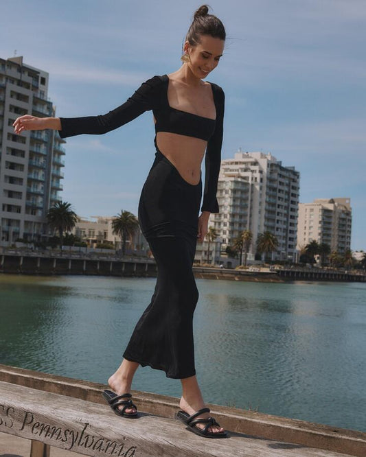 Image of Sandals. Productname: SALACIOUS BLACK Women's Thongs Novo Sandals in Black colour by brand - Novo
