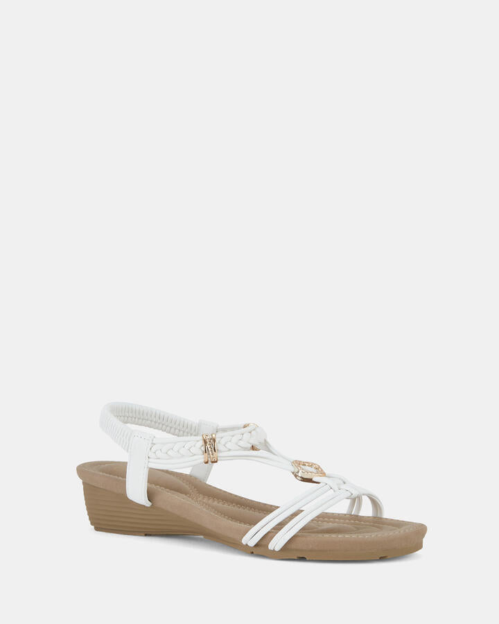 Image of Boots. Productname: ELRANCHO WHITE Women's Wedge Novo Wedges in Multi colour by brand - Novo