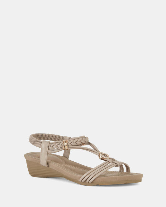 Image of Boots. Productname: ELRANCHO: NUDE - Women's Wedge in Nude colour by brand - Novo